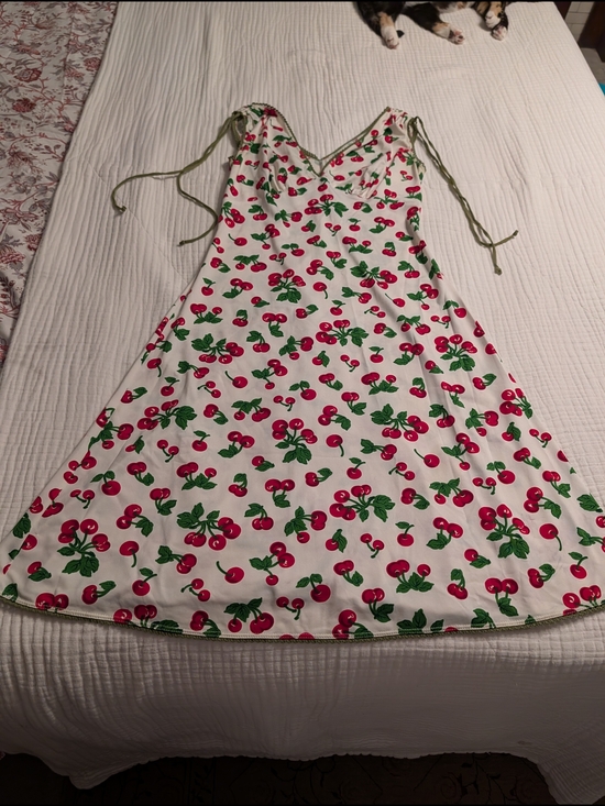Pinup Couture Dresses & Skirts - Pinup Couture White Cherry-Print Midi Dress